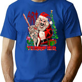 Terrifier 3 Art The Clown Christmas T-Shirt for Men & Women, T-Shirts Graphic Tee - Blue
