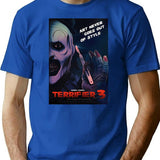 Terrifier 3 Art The Clown Movie Poster 70'S Style T-Shirt for Men & Women, T-Shirts Graphic Tee - Blue