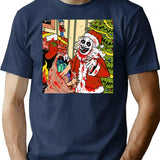 Terrifier 3 Christmas Fan Art T-Shirt for Men & Women, T-Shirts Graphic Tee - Navy