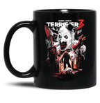 Terrifier 3 Heads Will Roll Black Coffee Mug, Gift Coffee Mug