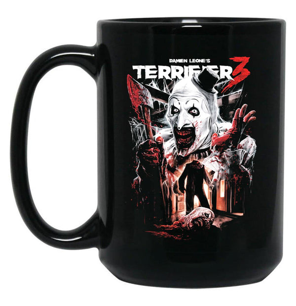 Terrifier 3 Heads Will Roll Black Coffee Mug, Gift Coffee Mug - Black