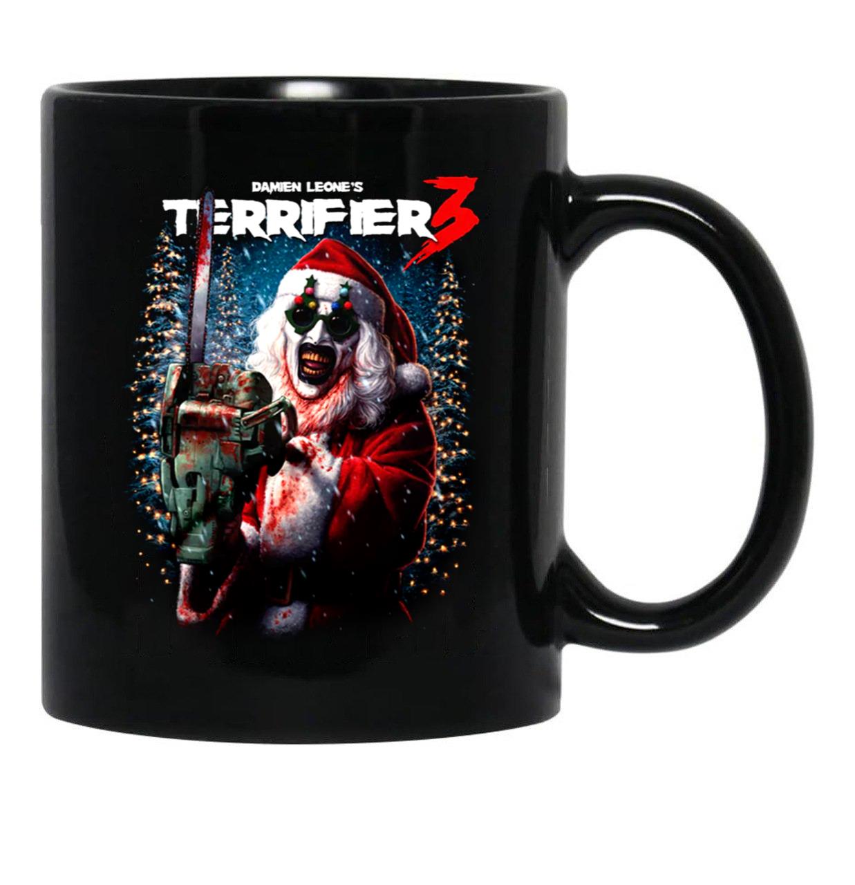 Terrifier 3 Merry Mayhem Black Coffee Mug, Gift Coffee Mug - Black