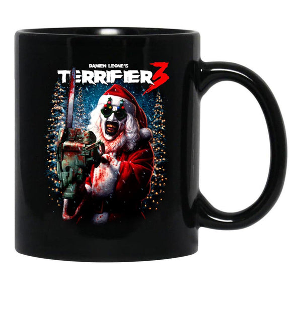Terrifier 3 Merry Mayhem Black Coffee Mug, Gift Coffee Mug - Black