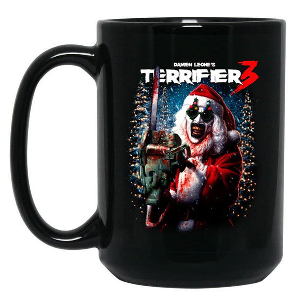 Terrifier 3 Merry Mayhem Black Coffee Mug, Gift Coffee Mug - Black