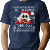 Terrifier 3 Santa Christmas T-Shirt for Men & Women, T-Shirts Graphic Tee - Navy