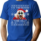 Terrifier 3 Santa Christmas T-Shirt for Men & Women, T-Shirts Graphic Tee - Blue