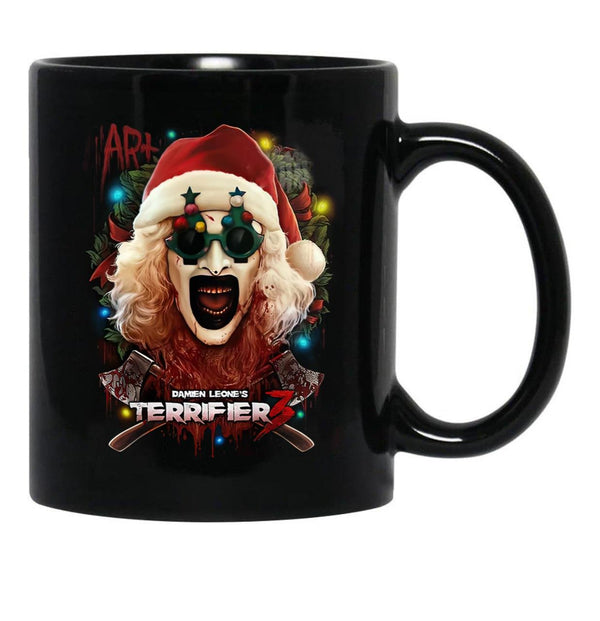 Terrifier 3 Yuletide Terror Black Coffee Mug, Gift Coffee Mug - Black
