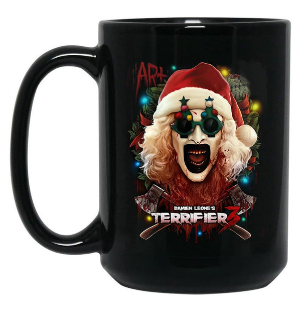 Terrifier 3 Yuletide Terror Black Coffee Mug, Gift Coffee Mug - Black