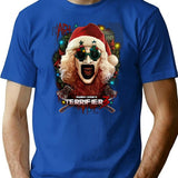 Terrifier 3 Yuletide Terror Premium Heavyweight Cotton T-Shirt - Blue