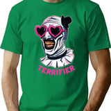 Terrifier Art The Clown Heart Glasses T-Shirt for Men & Women, T-Shirts Graphic Tee - Green