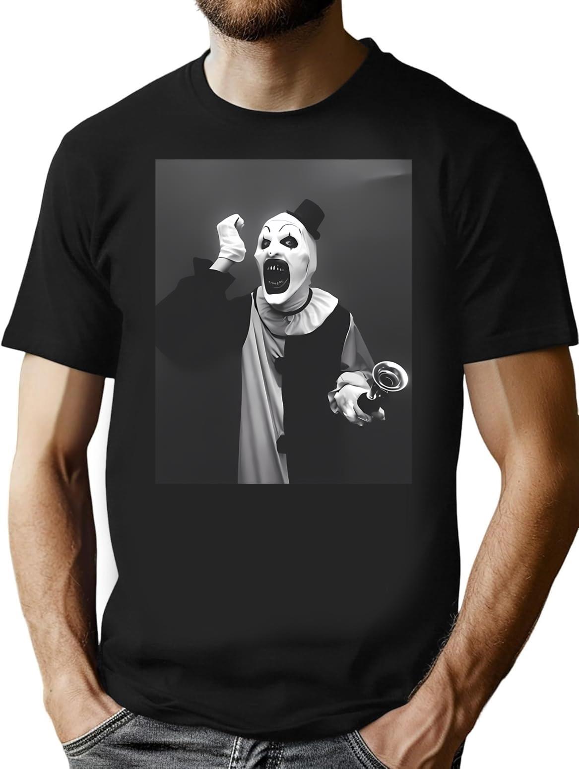 Terrifier Art The Clown Horror (2) T-Shirt for Men & Women, T-Shirts Graphic Tee - Black