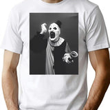 Terrifier Art The Clown Horror T-Shirt for Men & Women, T-Shirts Graphic Tee - White