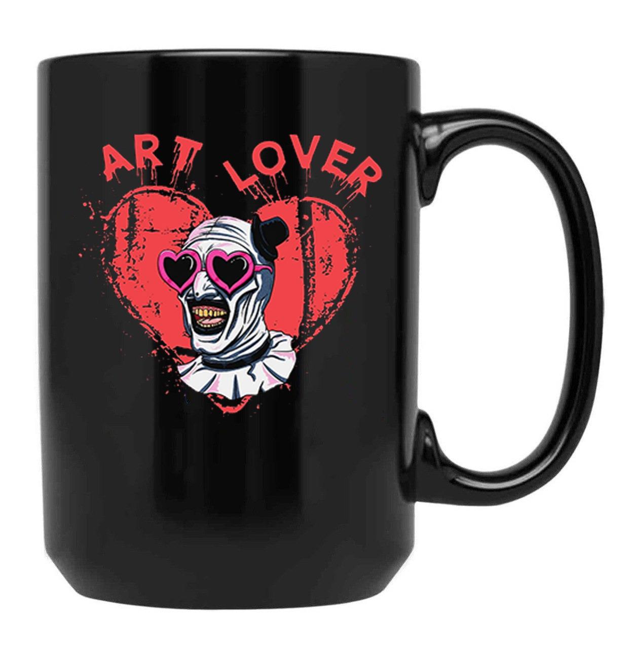 Terrifier Art The Clown Lover Black Coffee Mug, Gift Coffee Mug