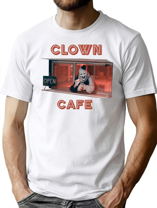 Terrifier Clown Cafe Essential Premium Heavyweight Cotton T-Shirt - White