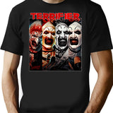 Terrifier Clown Faces T-Shirt for Men & Women, T-Shirts Graphic Tee - Black