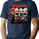Terrifier Clown Faces T-Shirt for Men & Women, T-Shirts Graphic Tee - Navy