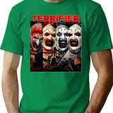 Terrifier Clown Faces T-Shirt for Men & Women, T-Shirts Graphic Tee - Green