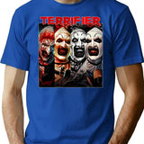 Terrifier Clown Faces T-Shirt for Men & Women, T-Shirts Graphic Tee - Blue