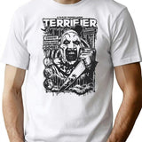 Terrifier Cover Clown Horror Movie Art The Clown Halloween Movie T-Shirt for Men & Women, T-Shirts Graphic Tee - White