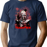 Terrifier Horror Art The Clown T-Shirt for Men & Women, T-Shirts Graphic Tee - Navy