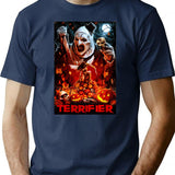 Terrifier Horror Poster T-Shirt for Men & Women, T-Shirts Graphic Tee - Navy