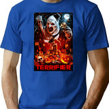 Terrifier Horror Poster T-Shirt for Men & Women, T-Shirts Graphic Tee - Blue