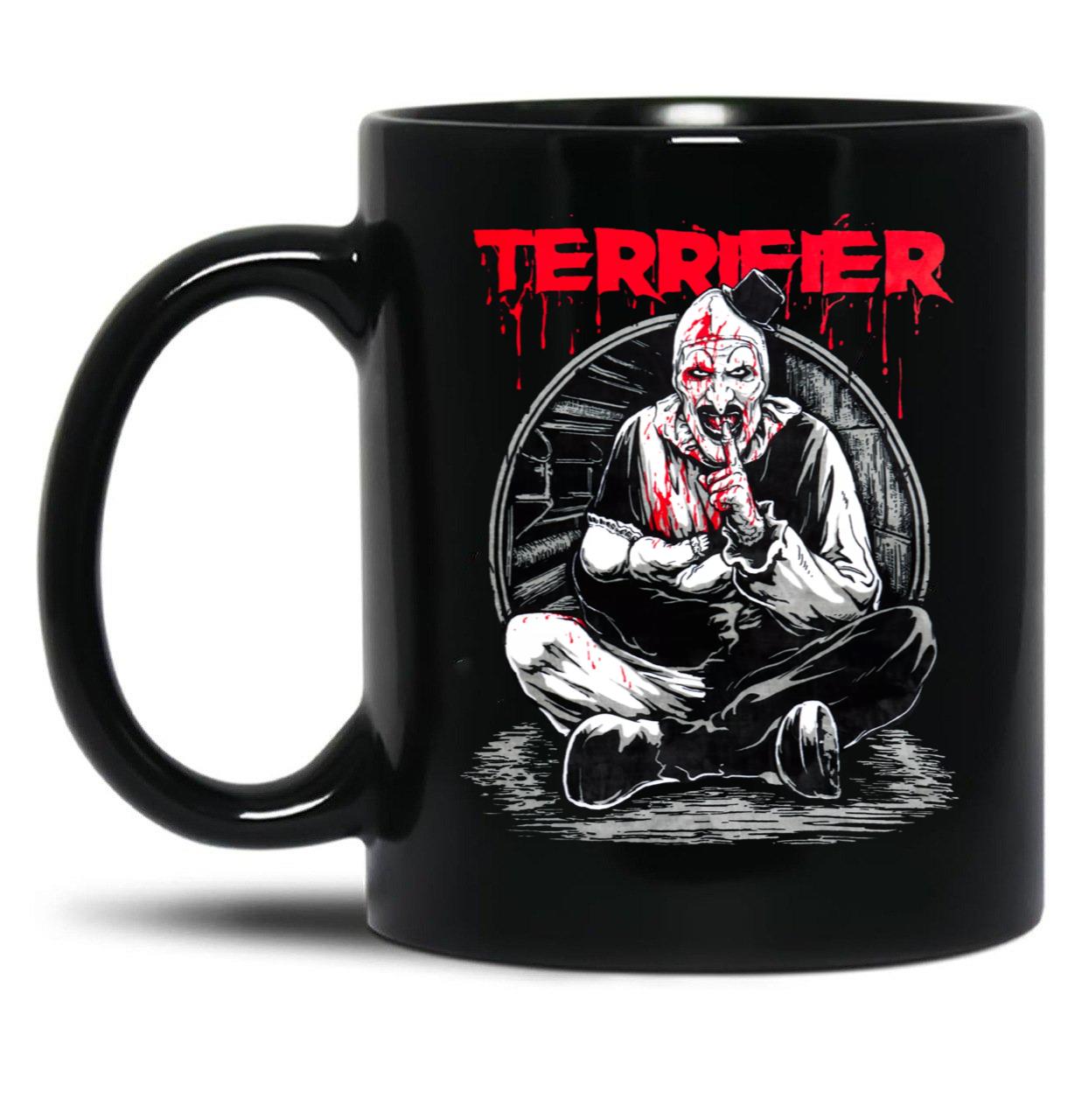 Terrifier Hush Little Baby Black Coffee Mug, Gift Coffee Mug
