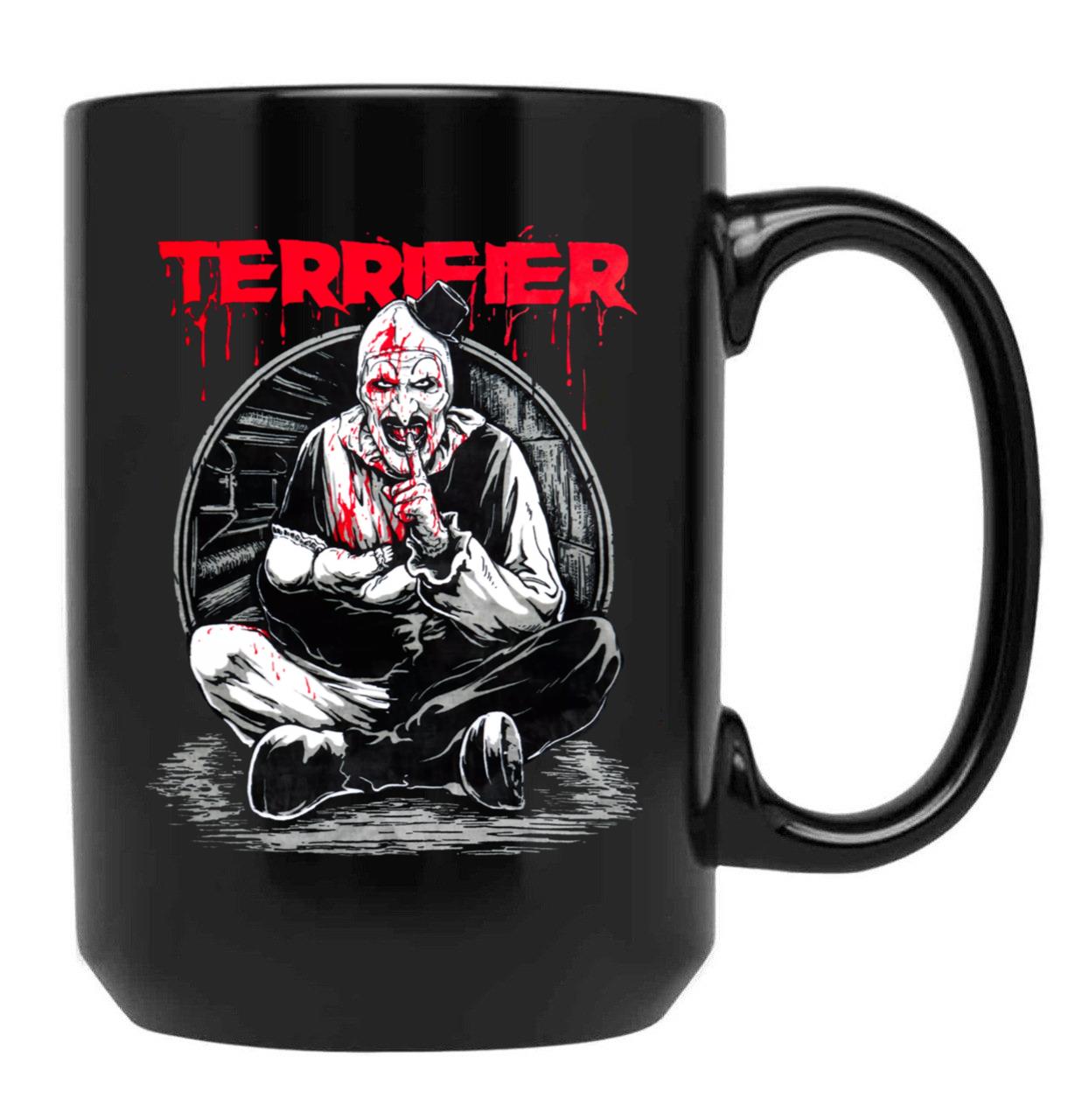 Terrifier Hush Little Baby Black Coffee Mug, Gift Coffee Mug