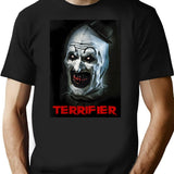 Terrifier Medium Horror T-Shirt for Men & Women, T-Shirts Graphic Tee - Black