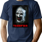 Terrifier Medium Horror T-Shirt for Men & Women, T-Shirts Graphic Tee - Navy