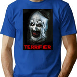 Terrifier Medium Horror T-Shirt for Men & Women, T-Shirts Graphic Tee - Blue
