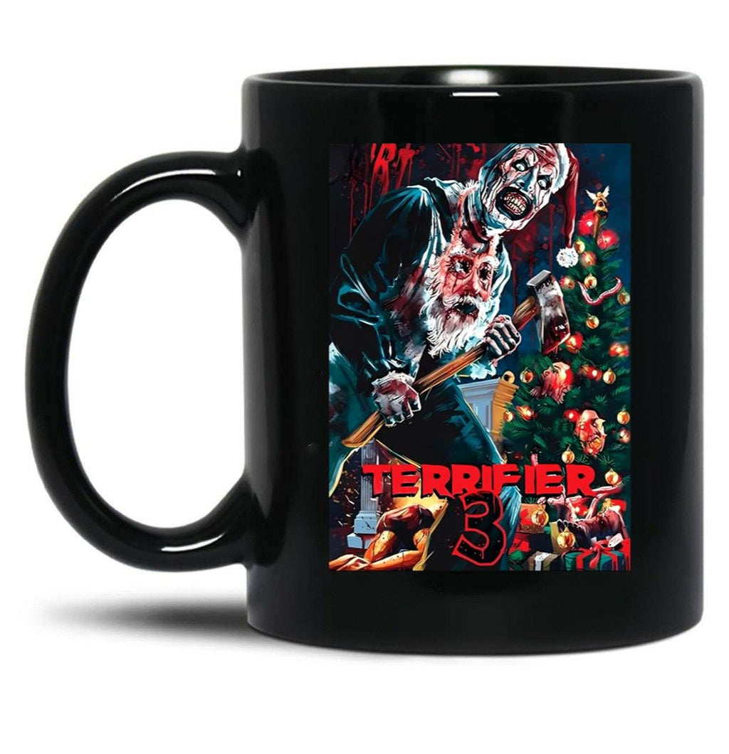 Terrifier Merry Christmas - Art The Clown Black Coffee Mug, Gift Coffee Mug