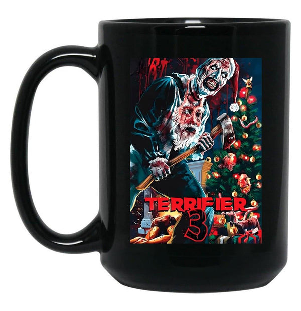 Terrifier Merry Christmas - Art The Clown Black Coffee Mug, Gift Coffee Mug - Black