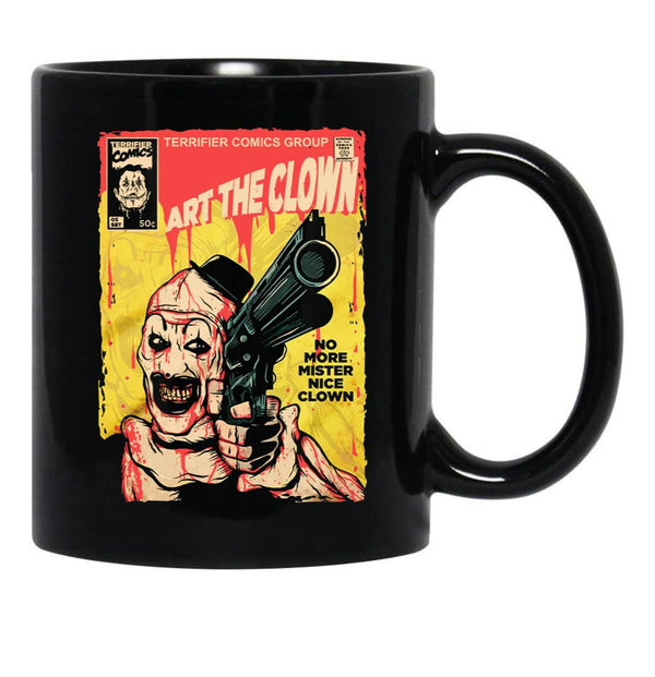 Terrifier Mister Nice Clown Black Coffee Mug, Gift Coffee Mug - Black