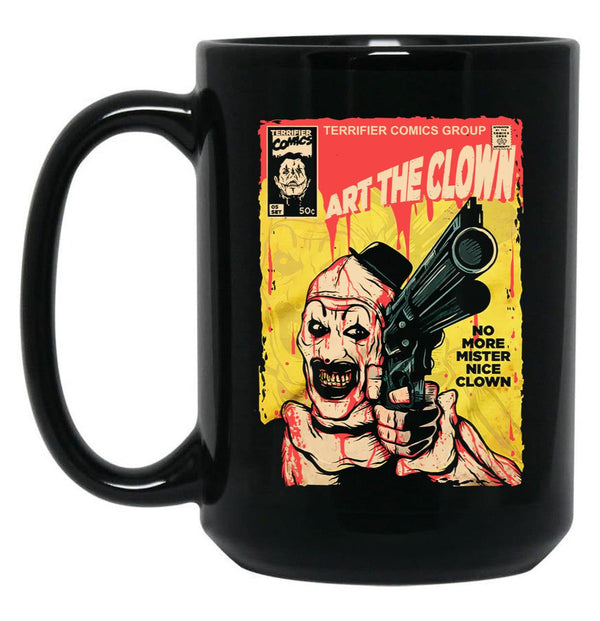 Terrifier Mister Nice Clown Black Coffee Mug, Gift Coffee Mug - Black