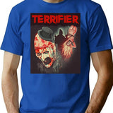 Terrifier Movie Horror Art The Clown Poster Art T-Shirt for Men & Women, T-Shirts Graphic Tee - Blue