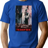 Terrifier Movie Horror Art The Clown Poster Film T-Shirt for Men & Women, T-Shirts Graphic Tee - Blue