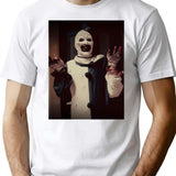 Terrifier Movie Horror Art The Clown T-Shirt for Men & Women, T-Shirts Graphic Tee - White
