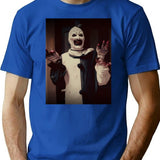 Terrifier Movie Horror Art The Clown T-Shirt for Men & Women, T-Shirts Graphic Tee - Blue