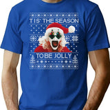 Terrifier Santa Christmas T-Shirt for Men & Women, T-Shirts Graphic Tee - Blue