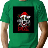 Terrifier Santa Claus Horror Fan Art T-Shirt for Men & Women, T-Shirts Graphic Tee - Green