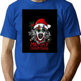 Terrifier Santa Claus Horror Fan Art T-Shirt for Men & Women, T-Shirts Graphic Tee - Blue