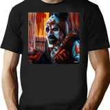 Terrifier Splatter House Art The Clown Portrait (Digital) T-Shirt for Men & Women, T-Shirts Graphic Tee - Black