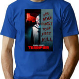 Terrifier (45) T-Shirt for Men & Women, T-Shirts Graphic Tee - Blue
