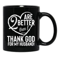 Thank God For My Husband Valentines Black Gift Coffee Mug - Black