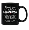 Thank You For Being My Grandma Black Gift Coffee Mug - Black