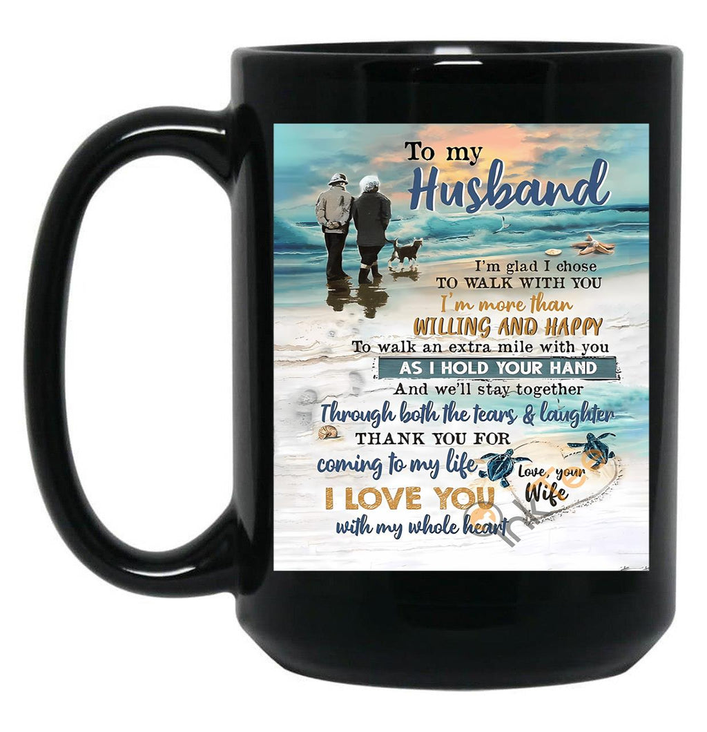 Thank You For Coming To My Life I Love You With My Whole Heart Black Gift Coffee Mug