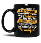 Thank You For Making Life So Beautiful Black Gift Coffee Mug