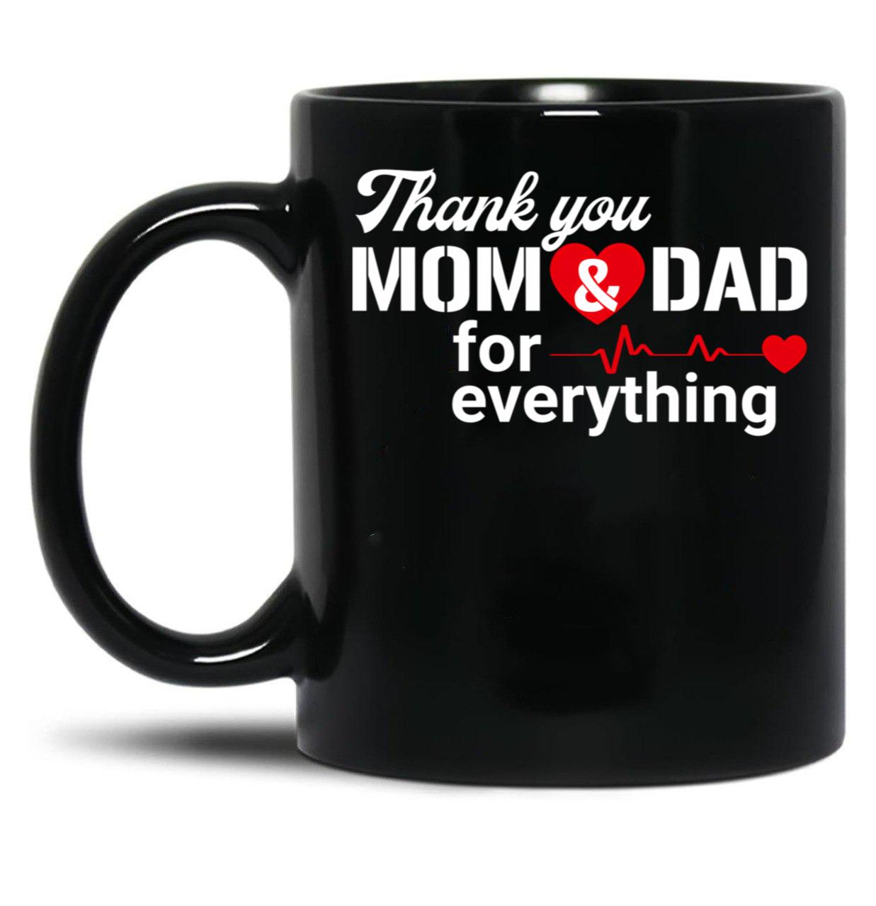 Thank You Mom And Dad Black Gift Coffee Mug
