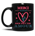 Thank You Mom Love Gift Funny Heart Black Gift Coffee Mug